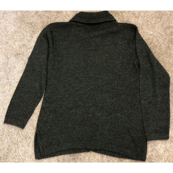 Alpaca Knit Leo Pressi Sweater Mens‎ L Olive Green Collar Chunky Buttons Peru - Picture 2 of 5